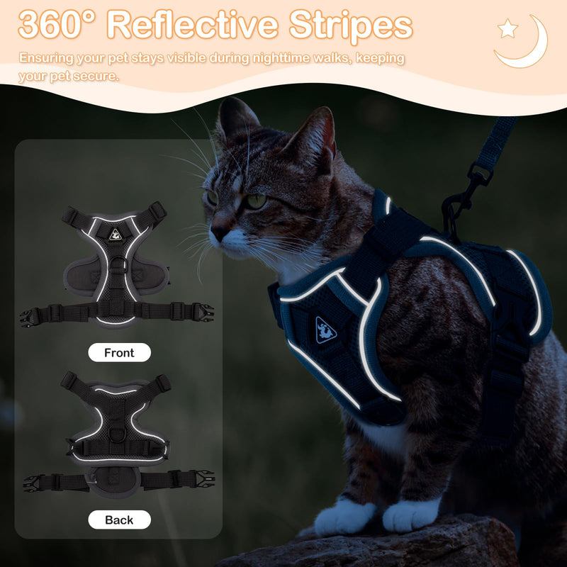 Cat Harness and Leash for Walking & Cat Recovery Suit for Abdominal Wounds or Skin Diseases - PawsPlanet Australia