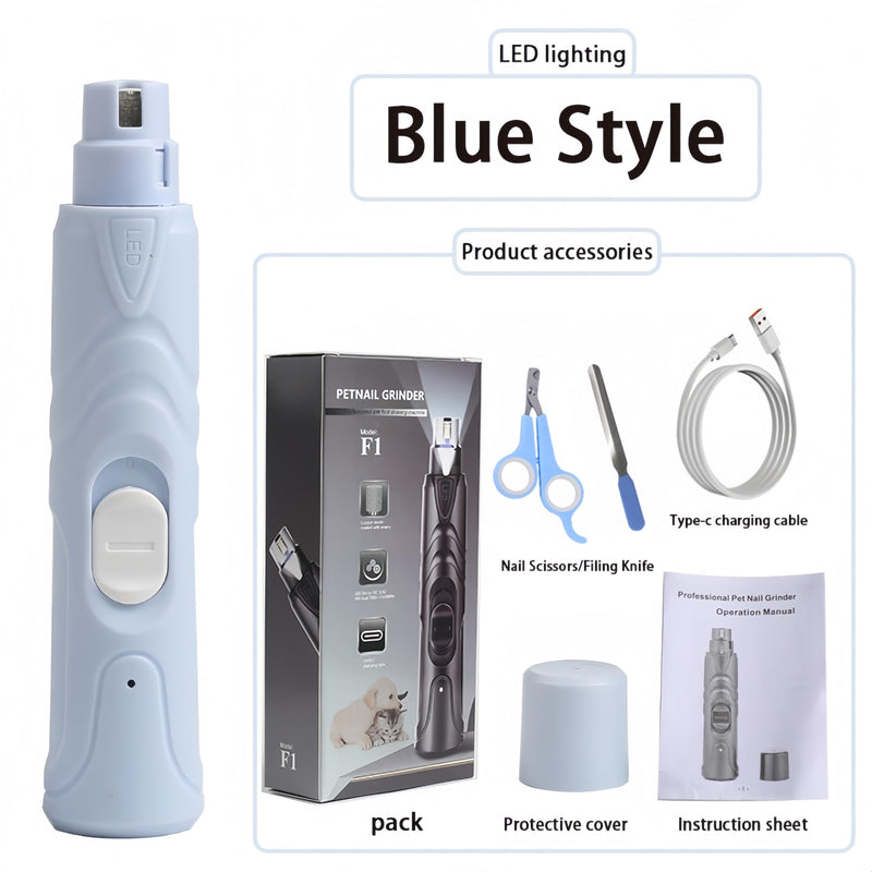 Electric Nail Grinder with LED Light for Birds & Small Animals | 3-in-1 Nail Care Kit with Nail File & Clipper | Safe and Quiet Grooming Tool for Hamsters, Rabbits, and Other Small Pets - PawsPlanet Australia