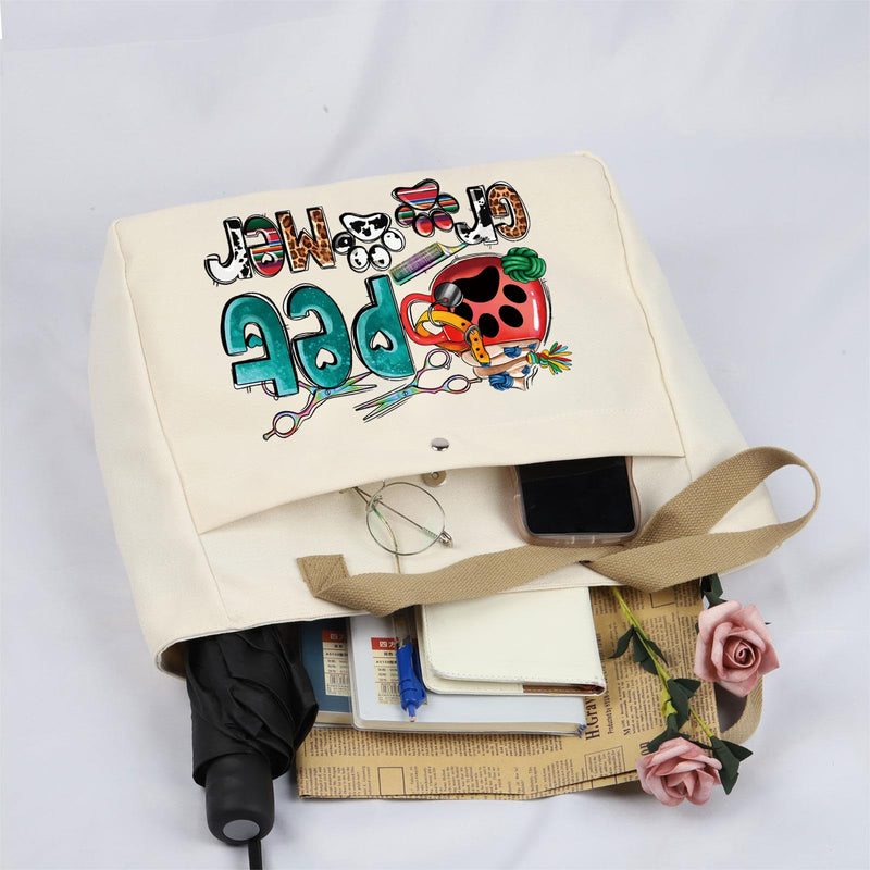 BLUPARK Western Pet Groomer Tote Bag - Canvas, White, Large for Women with Dogs Pet Groomer to - PawsPlanet Australia