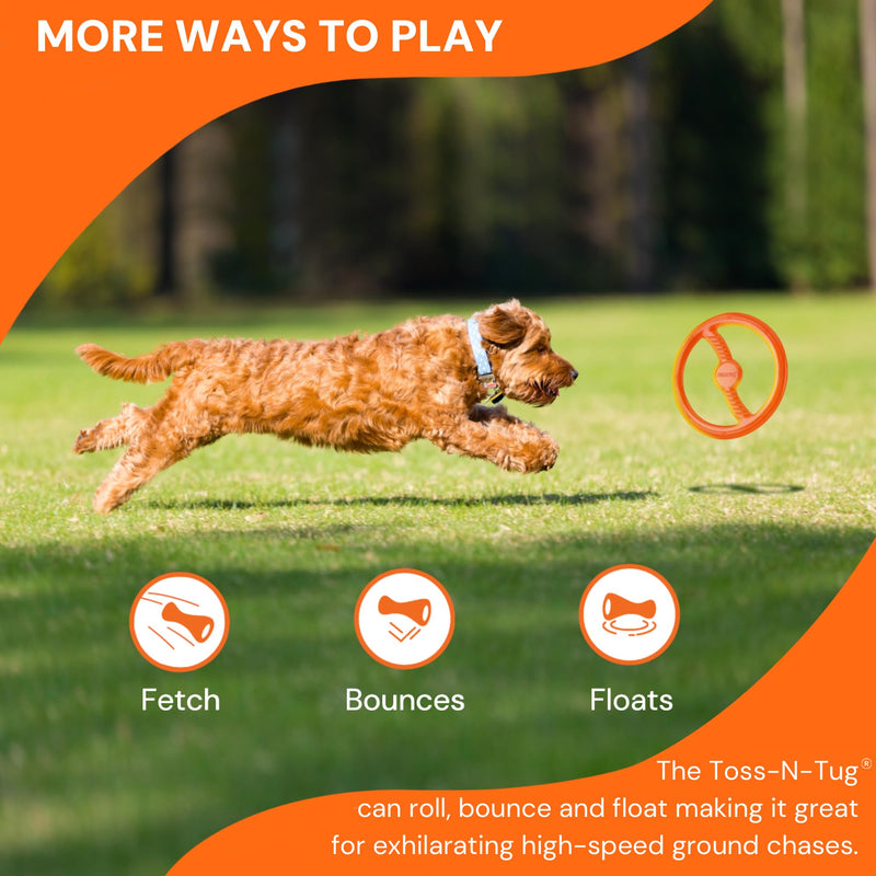 BIONIC Toss-N-Tug Dog Toy - High-Visibility Ultimate Multi-Action Dog Toy - PawsPlanet Australia