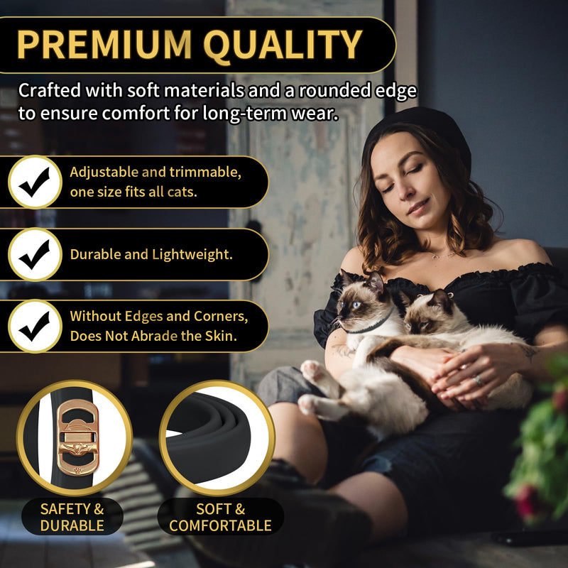 YOTANGO 4 Pack Flea Collar for Cats, 32 Months Flea and Tick Prevention for Cats, Waterproof Cat Fleas Collar, Cat Fleas and Ticks Treatment, Adjustable Tick Collars for Kittens-Black