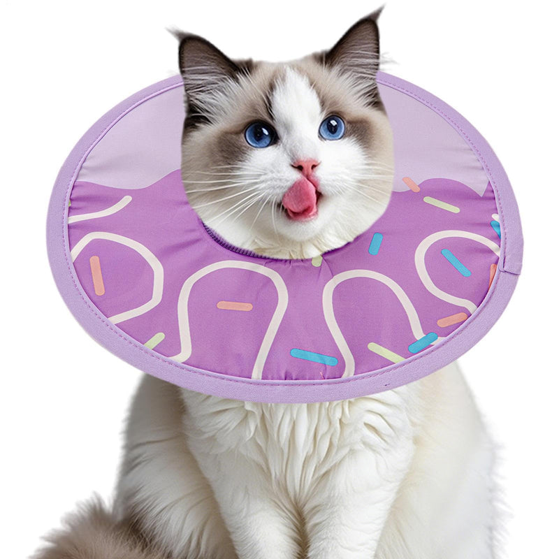 Cat cone ‬ soft cat cone, cat cone collar, foldable, water-repellent, lightweight, soft, comfortable, recovery collar for kittens, protective neck donut against licking S