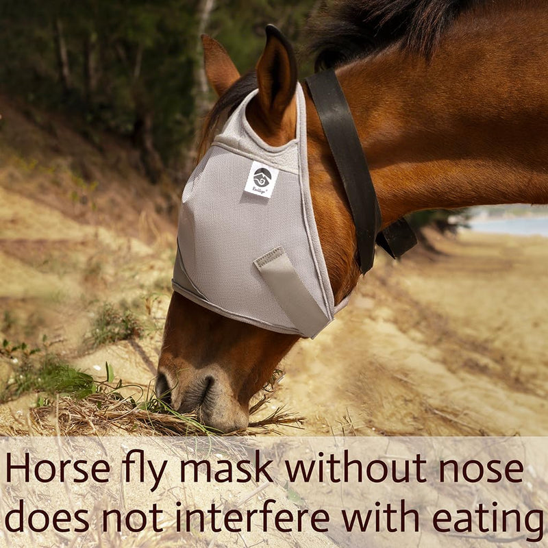 Horse Fly Mask, Adjustable Fly Masks for Horses Without Ears, UV Protection from Insect Pests Comfort Mesh Without Nose Average Size Horses Accessories (M) M - PawsPlanet Australia