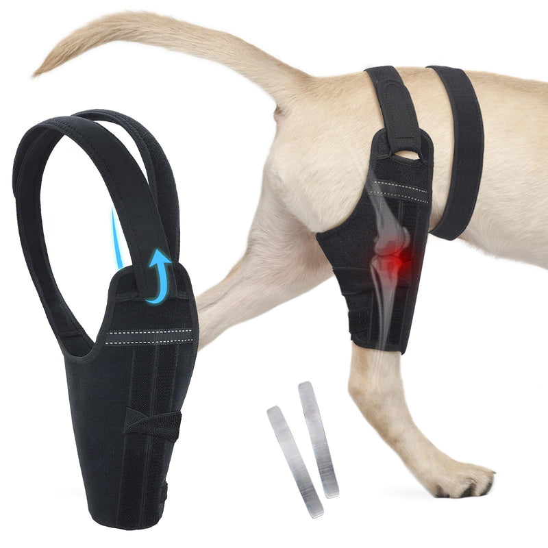 Dog Knee Brace for Back Leg – Adjustable Support Brace with 2 Metal Strips for ACL, CCL, Hip Dysplasia & Ligament Injuries, Fits Small, Medium & Large Dogs, Pain Relief & Stability (Left Leg, 2XL)