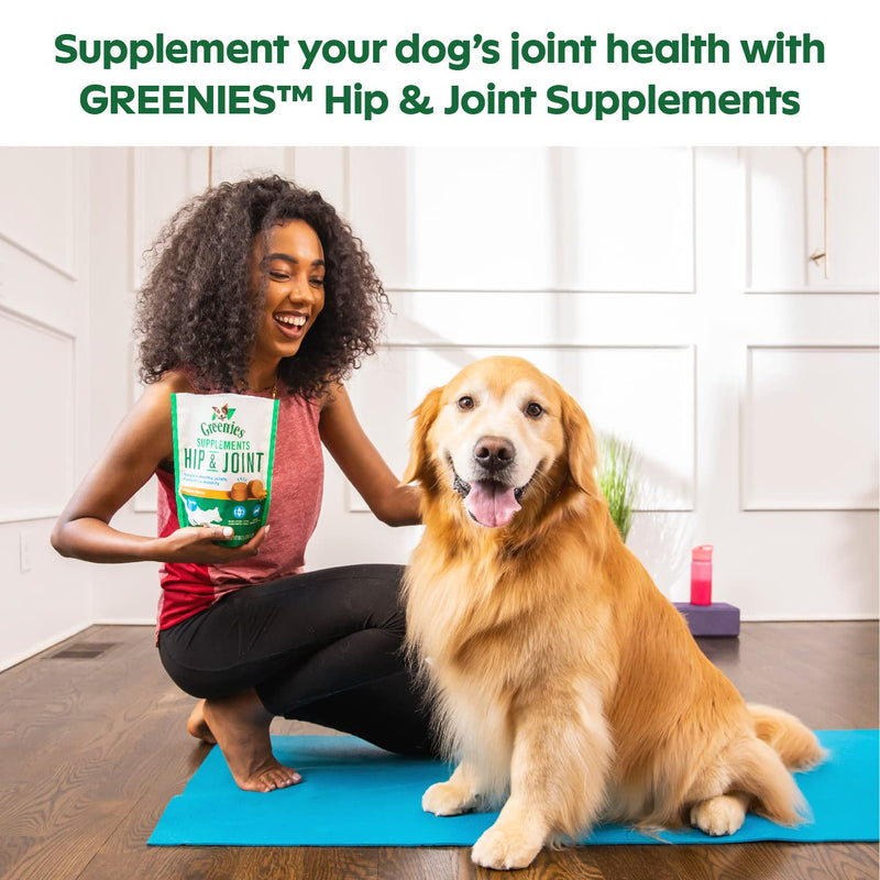 GREENIES Supplements Hip & Joint Supplements for Dogs With Glucosamine and Chondroitin, 30 Count Chicken-Flavor Soft Chews Dog Joint Supplements