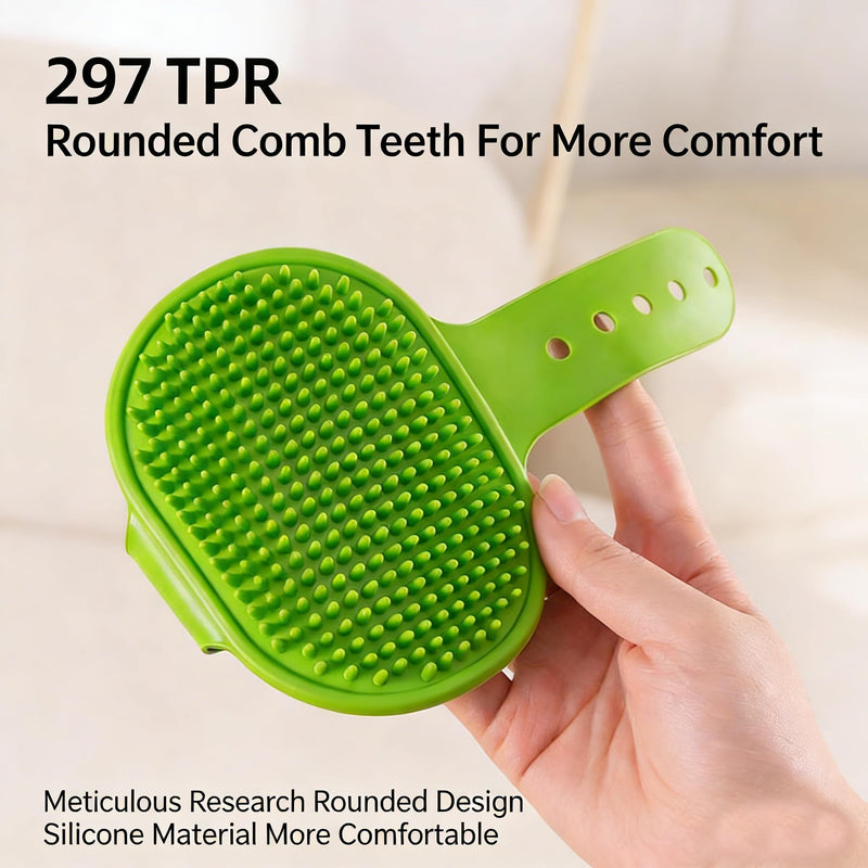 5-Pack Cat Self Groomer Brush with Adjustable Strap, Soft TPR Massage Grooming Pad with 297 Rounded Teeth, Fits 1.38-2.17in (35-55mm) Posts, Easy to Clean, Green - PawsPlanet Australia