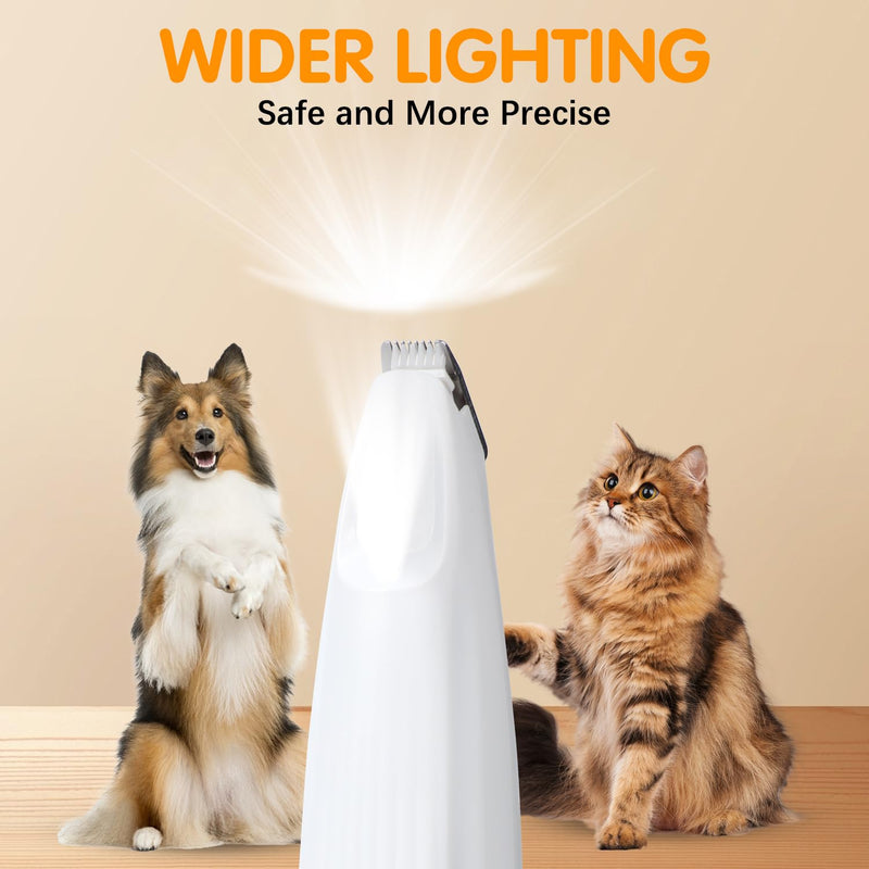 Upgraded Dog Paw Trimmer with LED Light,Pet Hair Trimmer,pet paw Trimmer,Smart Display,Rechargeable Pet Clippers for Small Dogs Cats Trimming Paws, Eyes, Ears, Face, and Rump - PawsPlanet Australia