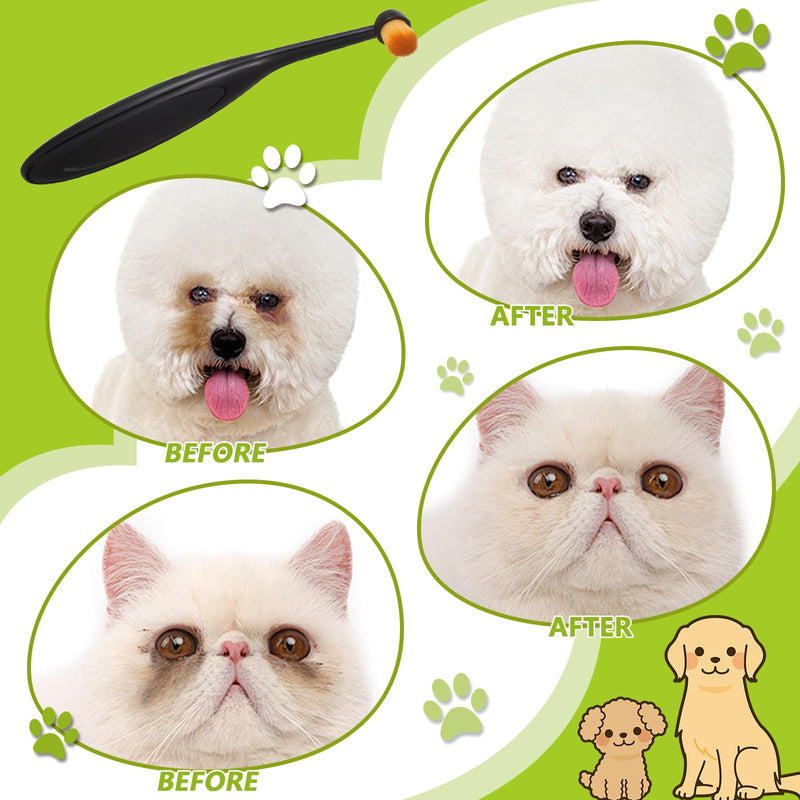 Dog Cat Eye Powder Brush, 4 Pack Dog Tear Stain Remover Brush Washable Fiber Pet Tear Stain Remover Brush for Safely And Evenly Apply Tear Stain Powder Ergonomic Handle Long Tapered Bristles - PawsPlanet Australia