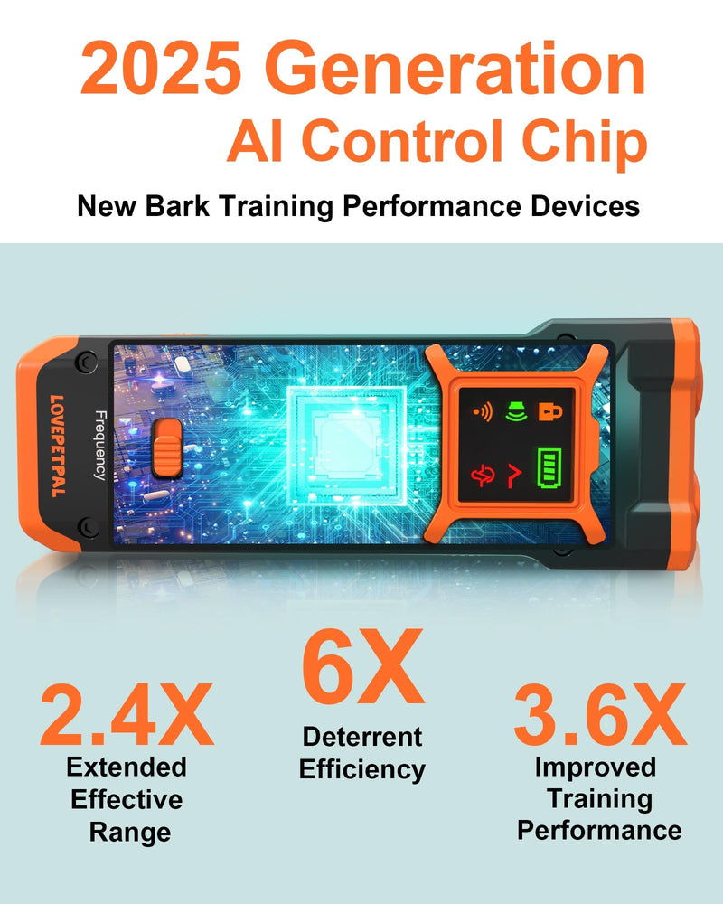 2025 Dog Training Bark Deterrent Device, Anti-Barking Device with HD Display and LED Flashlight for Dogs, Stop Bad Behavior Without Yelling or Swatting, Ultrasonic Stopper Alternative to Shock Collar Orange - PawsPlanet Australia