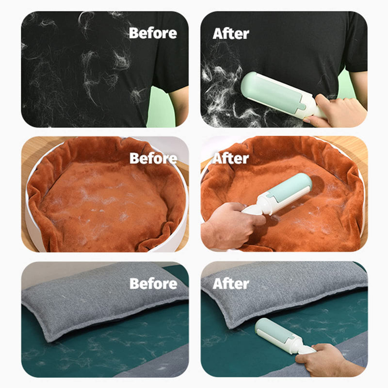 Pet Hair Remover Reusable pet Hair Remover Dog and cat Hair Remover for Sofas, Furniture, Carpets, car Seats with self-Cleaning Base Upgraded Animal Hair Remover Tool (White Green) - PawsPlanet Australia
