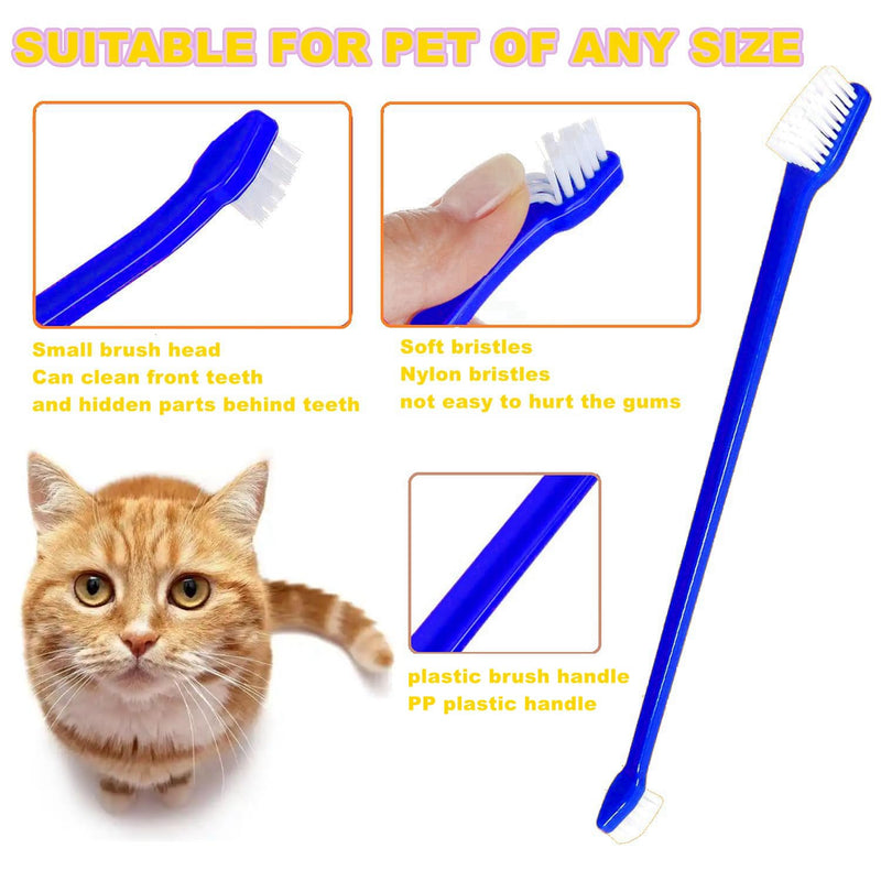 Dog Toothbrush Set of 8 – Dual Headed Dental Hygiene Brushes for Small to Large Dogs, Easy Teeth Cleaning & Dental Care,Dog Tooth Brushes for Small to Large Dogs, Cats, and Most Pets - PawsPlanet Australia