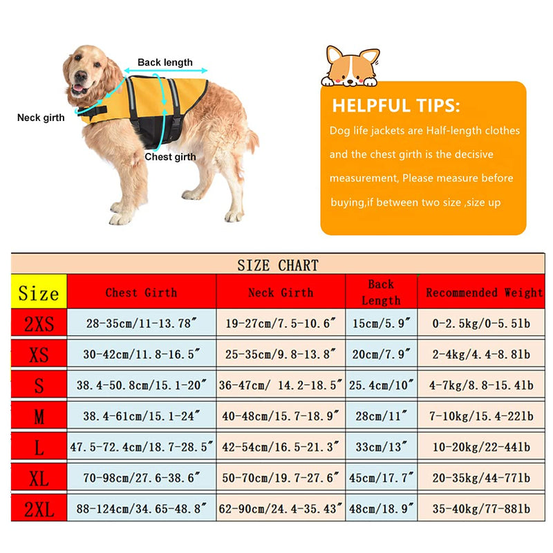 Doglay Dog Life Jacket, Dog Life Vest with Reflective Stripes, Adjustable Dog Lifesaver Pet Life Preserver with High Buoyancy Swimsuit for Small Medium and Large Dogs XX-Large Yellow - PawsPlanet Australia