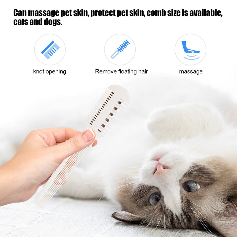Pet Hair Trimmer Comb, 2-in-1 Trimming & Pet Floating Comb with 5 Replacement Blades,Safe Grooming for Dog Cat Removal,Thinning Combs for Hair Cutting - PawsPlanet Australia