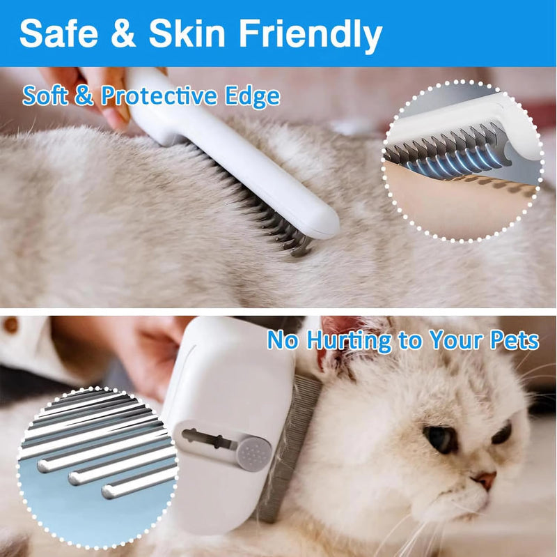 Upgraded 3 in 1 Grooming Kit for Pets, Double-Sided Undercoat Rake for Shedding, Dematting Comb for Cats, Deshedding Dog Brush, Flea Comb, Suitable for Short & Thick Coat, Pet Friendly Teeth - PawsPlanet Australia