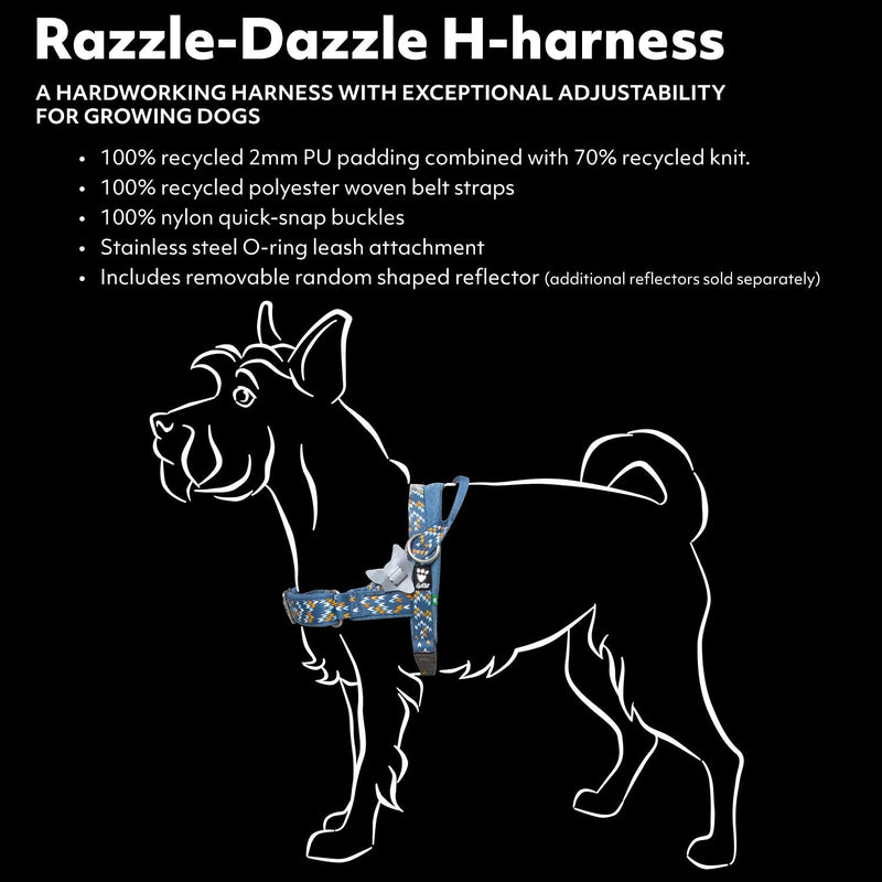 Hurtta Razzle-Dazzle H-Harness, BlackBerry, 18-22 in - PawsPlanet Australia