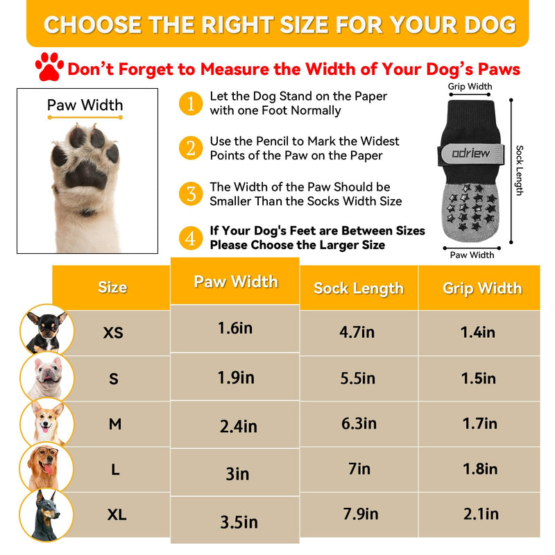 6 PCS Dog Socks to Prevent Licking Paws, Double-Sided Non-slip Dog Socks for Hardwood Floors Anti Slip Paw Protector with Elastic Reflective Straps for Medium, Large, Senior Dogs. (Grey, L) Grey - PawsPlanet Australia