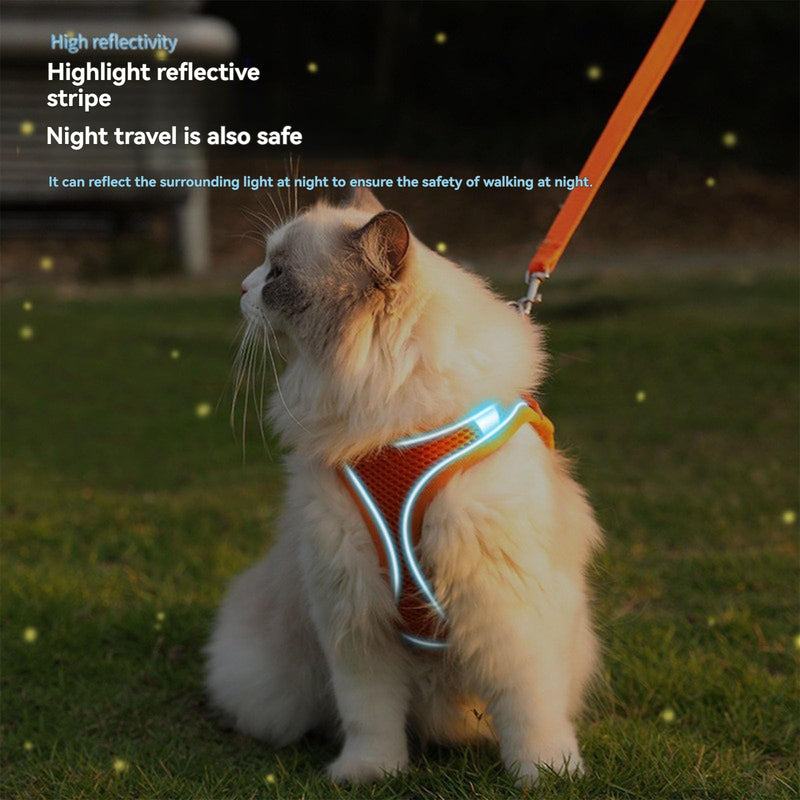 Stimulicat Cat Harness Step In, Stimuli Cat Harness Escape Proof Design for Outdoor, 2025 New Adjustable Soft Mesh Vest with Reflective Safety Strips, Cat Walking Harness and Leash (Black, S(11-15Lb)) Black S(11-15Lb) - PawsPlanet Australia