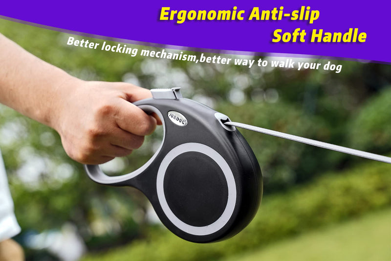 Retractable Dog Leash, 26 Feet Dog Leash for Small to Large Dogs up to 110lbs,Heavy Duty Design with Anti-Slip Handle, One-Handed Quick-Lock Braking System. - PawsPlanet Australia