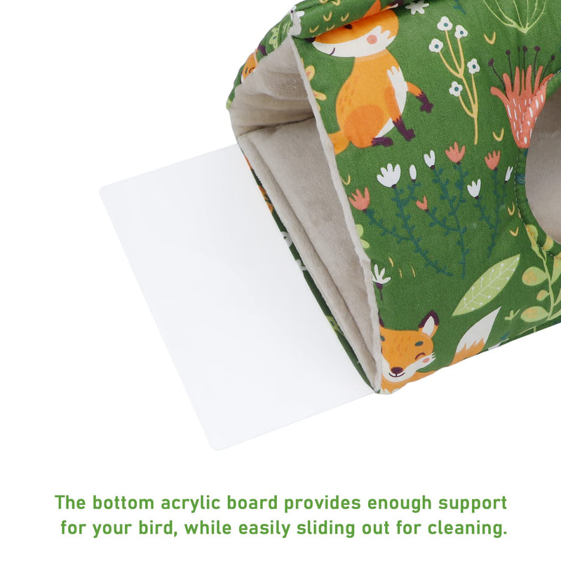 Wontee Bird Nest House Winter Warm Snuggle Hut Bird Bed Hanging Hammock for Parakeets Caique Senegal Quaker Parrots Cockatiels Conures (Large, Green) Large - PawsPlanet Australia