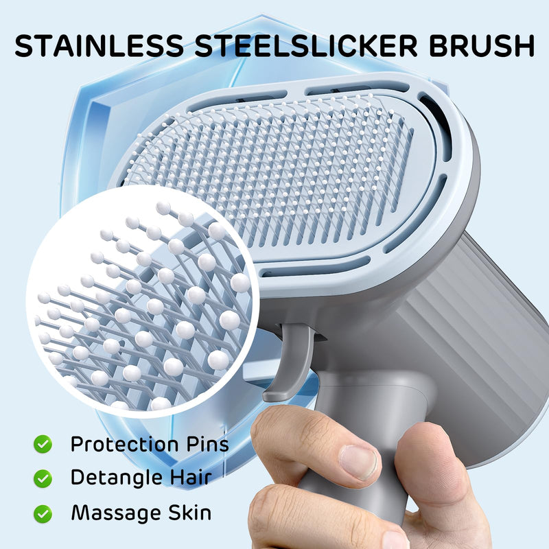 iPettie Breeze B540S Dog Grooming Hair Dryer with Slicker Brush, 2-in-1 Drying & Brushing Tool, Adjustable Temperature & Speed, Portable, Overheat Protection, Dog Blow Dryer for Dogs and Cats - PawsPlanet Australia