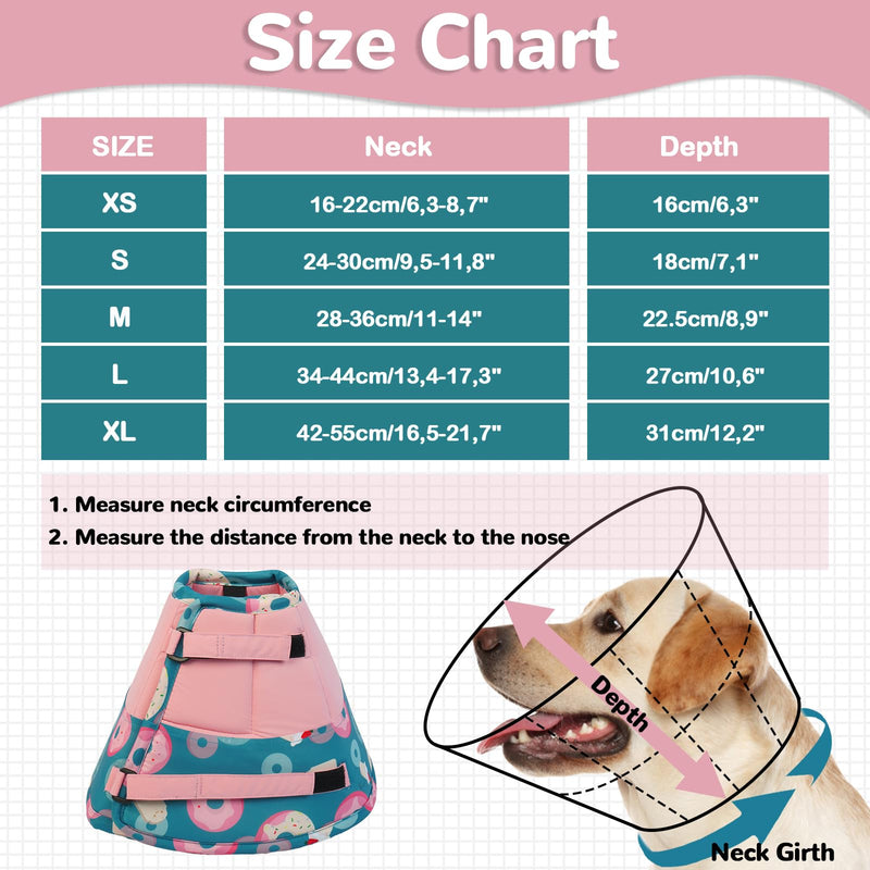 Soft Dog Cone - Cones after Surgery Soft, Buster Collars for Dogs, Cone for Dogs Prevent Licking, Comfy Recovery Collars, Medical Neck Collar to Stop Licking Wound (Pink XL) X-Large (Neck: 16.5-21.7") Pink