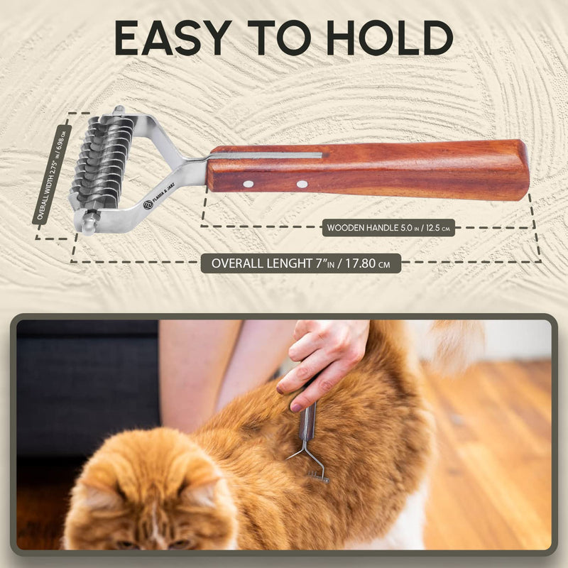 Flamia & Jabz Professional Rake (Dematting Comb) for Undercoat Grooming of Dogs, Cats & Pets (12 Blades) 12 Blades