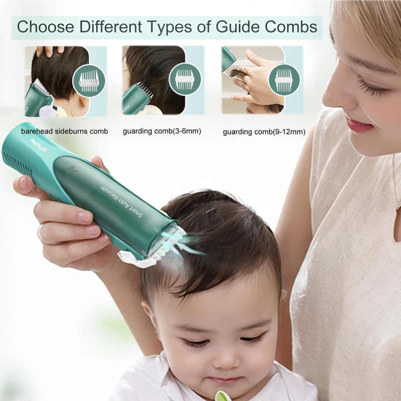 Baby Hair Clippers, Low Noise Electric Vacuum Baby Hair Clippers for Kids, Waterproof, Rechargeable Hair Cutting Kit, Cordless Hair Trimmer for Toddlers & Children - PawsPlanet Australia