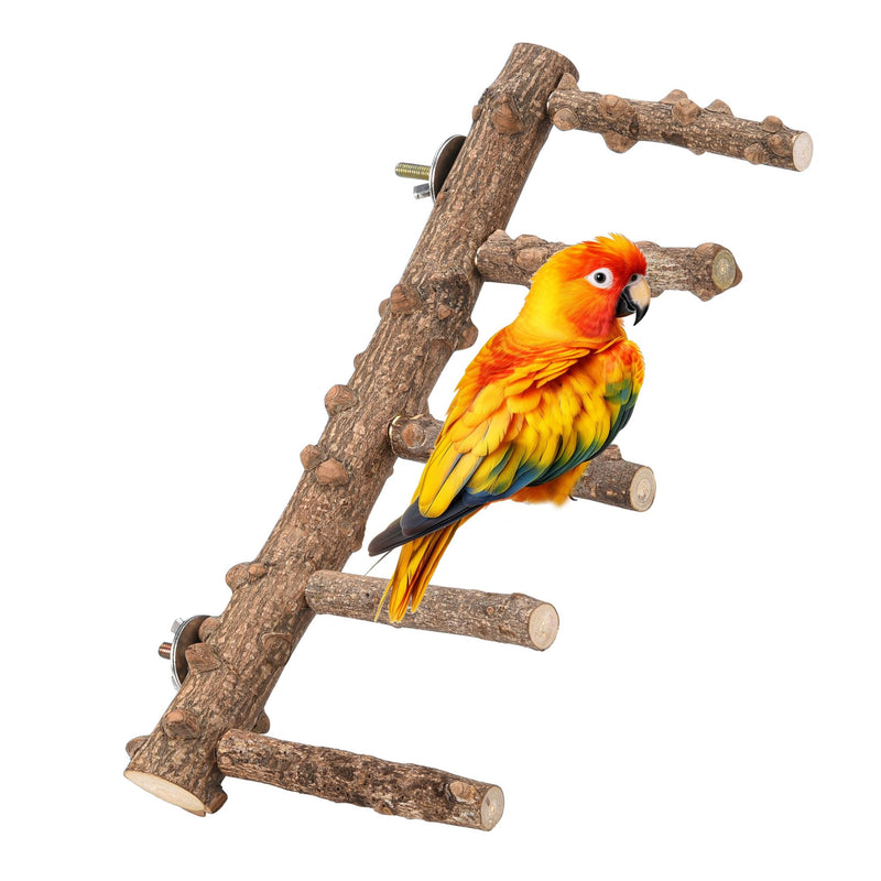 Mogoko Bird Ladder Perch for Cage, Natural Wood Bird Parrot Perch Stand Parrot Perch Bridge Climbing Chewing Toys for Small Medium Animal - PawsPlanet Australia