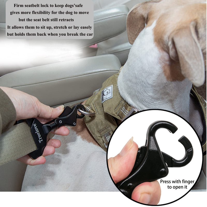 Truelove Vehicle Seat Belt Safety Buckle Lock, Dog Seat Belt Clip Universal Dog Car Restraint - Dog Seatbelt Lock - Portable Vehicle Seatbelt Harness for Pet Car Travel 2.7*4.7inch Black - PawsPlanet Australia