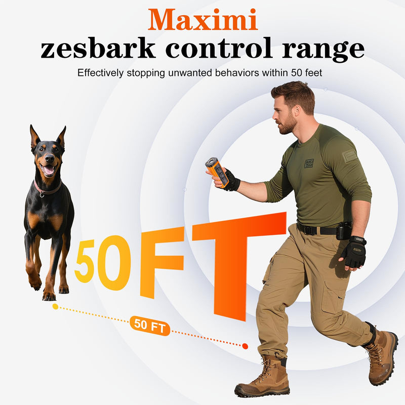 Dog Bark Deterrent Devices Rechargeable Anti-Barking Device for Dogs 50ft Long Range Ultrasonic Correct Your Dog's Bad Behavior at the Push of aButton Better Than Shock Collars or Dog Training Collars 1 - PawsPlanet Australia