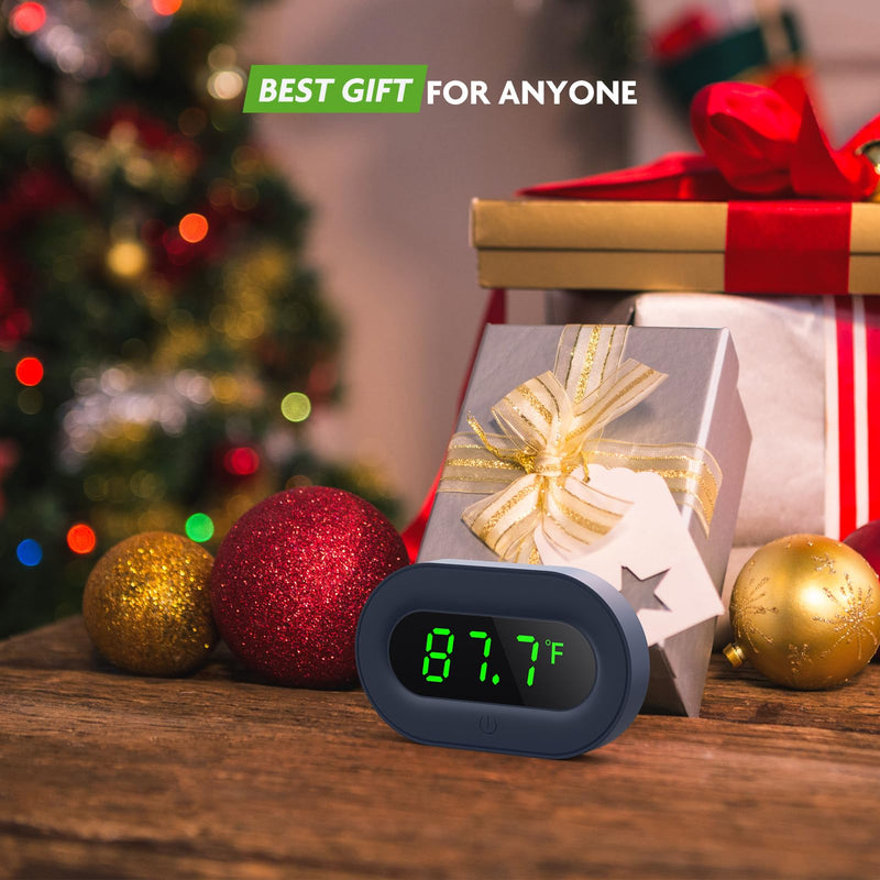 Aquarium Thermometer Digital, LED Display Fish Tank Thermometer Stick On Highly Accurate to ±0.9℉, Wireless Temperature Measurement for Fish, Betta, Aquatic, Replaceable Battery Green Display - PawsPlanet Australia