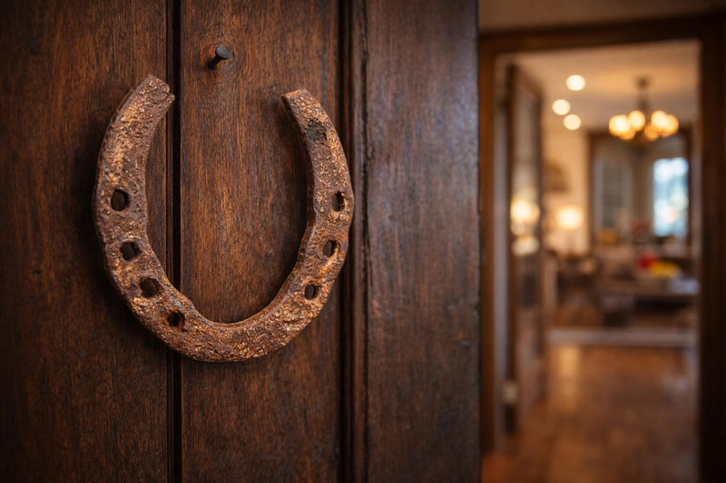 Cast Iron Good Luck Black Horse Shoe