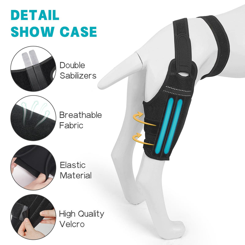 Dog Knee Brace–Adjustable Support Brace for Torn Acl Hind Legs with 2 Stabilizer Support to Reduces Pain, Ligament Injuries & Luxating Patella for Small Medium Large Dogs (Left Leg, S) Left Leg