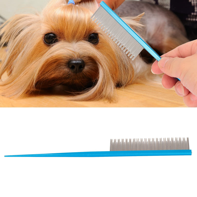 LIZEALUCKY Round Tooth Metal Dog Comb is Used for pet Hair Comb of Dogs and Cats to Remove Hair Knots and Entanglement. Professional pet Hair Comb Styling Comb blue