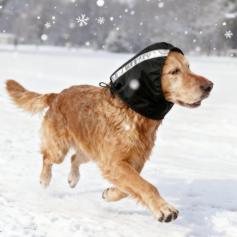 EASY JOY Waterproof Earmuffs for Dogs - Hearing Protection Dog, Keep Warm Ear Protection for Dogs, Size M Waterproof black