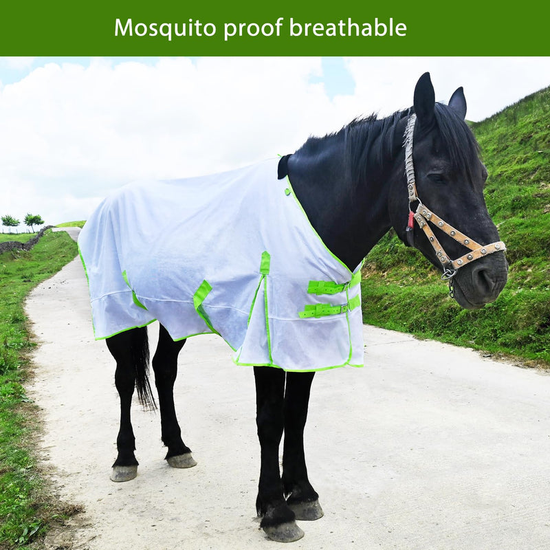 Comfy Mesh Horse Fly Sheet with Advanced UV & Insect Protection – Lightweight Summer Fly Rug for Equine（White 80in） white 80Inch-203cm