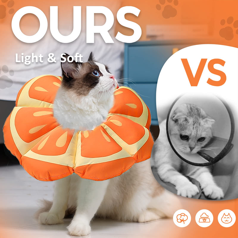 Avont Cat Cone Collar Soft, Adjustable Recovery E Collar Alternative for Cats Kittens Puppies, Elizabethan Neck Cone of Shame to Prevent Licking Biting After Surgery Protect Wounds -Tangerine(S) Tangerine Small (under 6.6lb) - PawsPlanet Australia
