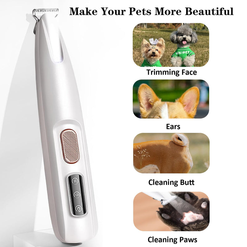 Paw Trimmer for Dogs Cats, Low Noise Paw Small Dog Clipper with 2 Blades for pet’s Paws Eyes Ears Faces and Rump - PawsPlanet Australia