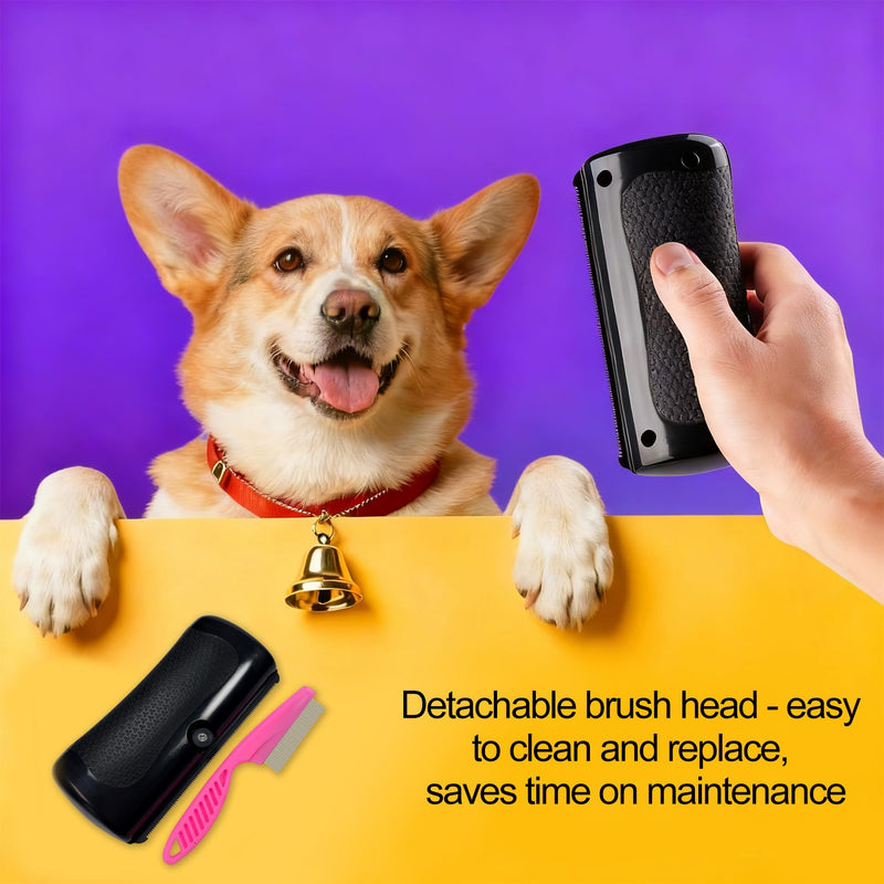 Deshedding Brush For Shedding - Short Long Hair Pet Dog Cat Grooming Tool Brush For Shedding Deshedding Brush for Pet Dogs Cats Rabbits Horses With Flea Comb - PawsPlanet Australia