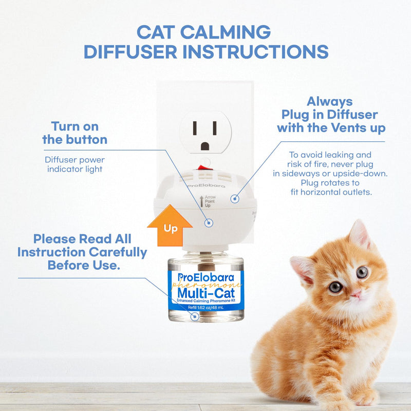 Cat Calming Pheromone Diffuser: Cat Calming Pheromones Diffusers - Reduces Stress & Anxiety with Calming Pheromones - Cat Pheromones Diffuser / 60 Day Supply BlueW3