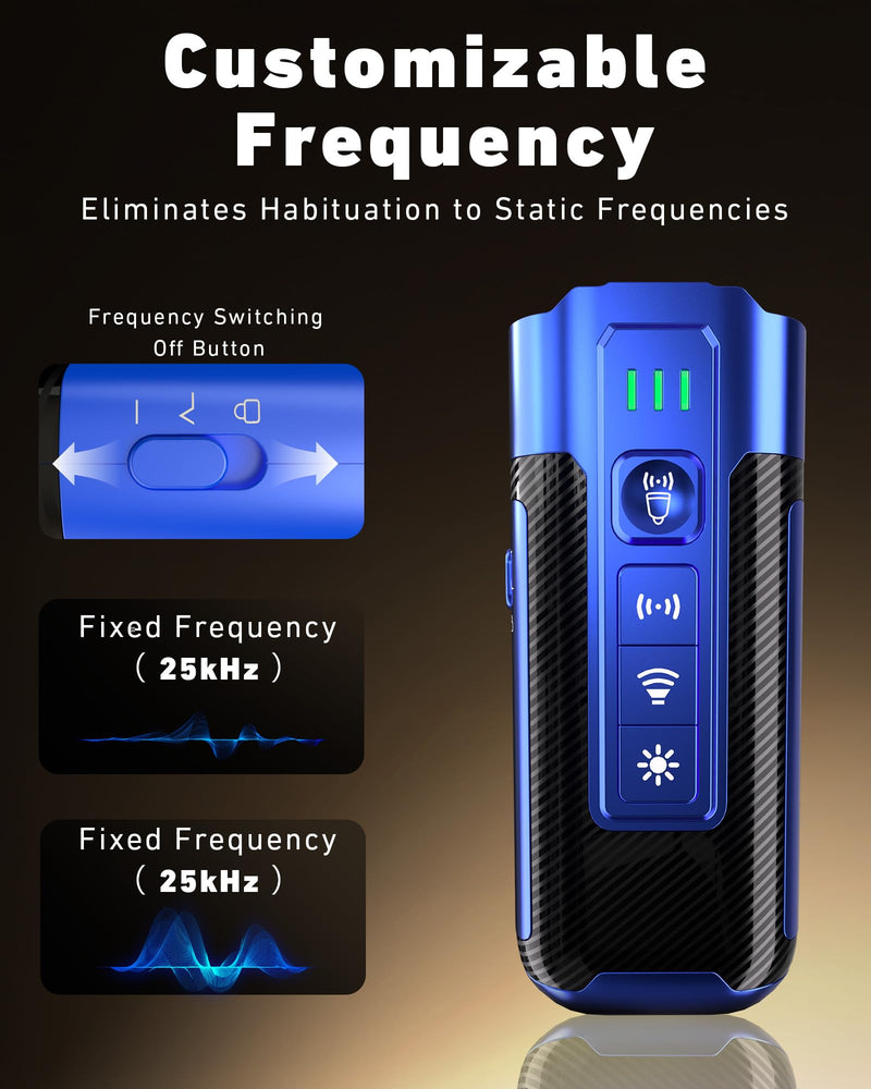 Dog Bark Deterrent Devices-Ultrasonic Anti Barking Device for Dogs with 50ft Range, Rechargeable No Barking Device for Own or Neighbor's Dogs, Portable Safe for Dogs/Humans | Indoor/Outdoor Use-Blue Blue