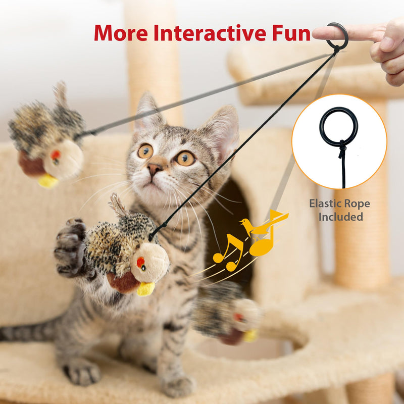 Gigwi Interactive Cat Toys for Indoor Cats, Rechargeable Motion Activated Cat Toy, Automatic Flapping and Chirping Cat Toy with Catnip, Beating Wings Hanging Cat Toy Moving Moving bird