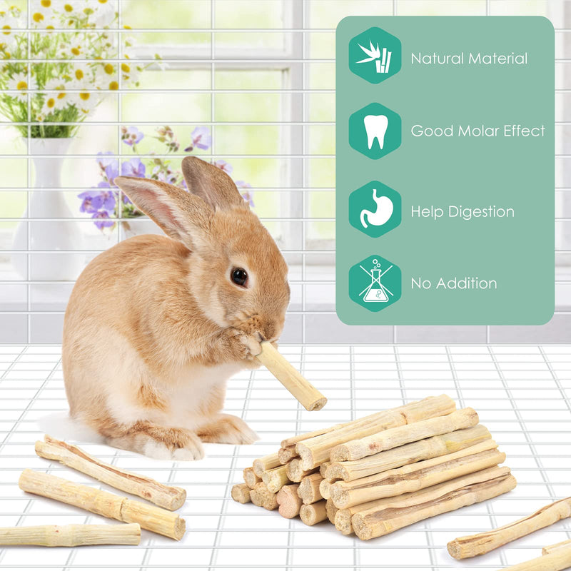 Bissap Sweet Bamboo Chew Sticks for Rabbits 500g/1.1Ib, Bunny Molar Treats Snack for Small Animals Hamsters Chinchillas Guinea Pigs Squirrels Natural Teeth Grinding Toys 1.1 Pound (Pack of 1)