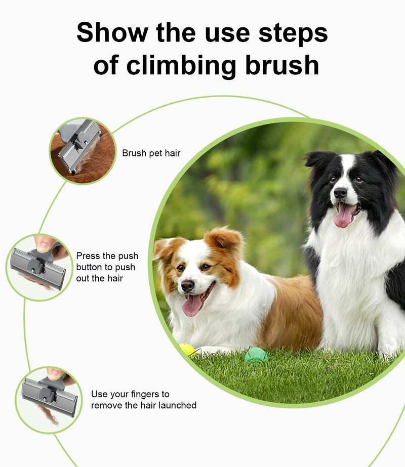 Dog Brush Deshedding Brush, Pet Grooming Tool for Dogs and Cats, Reduces Shedding by up to 95% & Enhances the Shine of Pet Hair. L Green