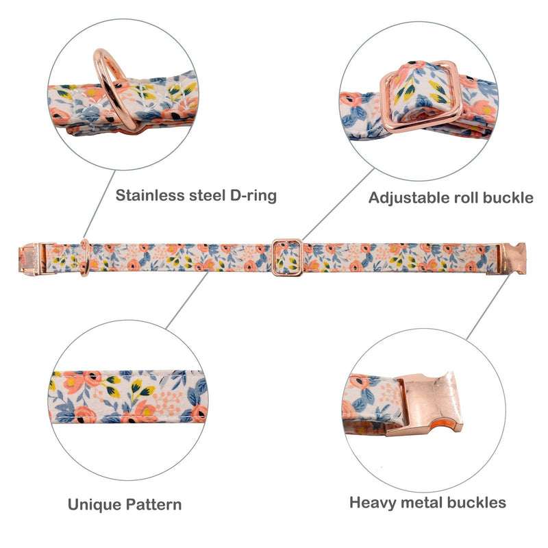Metal Buckle Dog Collar, Durable Adjustable Dog Collar Soft for Small Medium Large Dogs (M(13-18in), Flower3) 0001-Flower3 M(13-18in) - PawsPlanet Australia