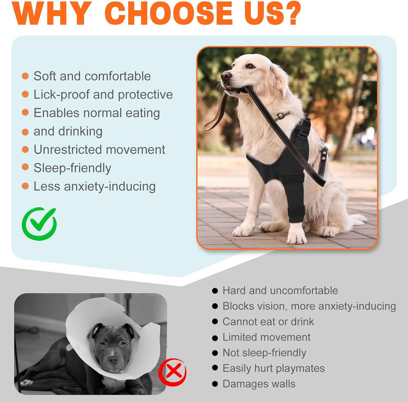 Dog Canine K9 Shoulder Elbow Callus Pain Relief Brace - Hot Spot Hygroma Hotspot Wound Chewing Protector Wrap For Arthritis, Sprained, Injured Joints Vet Approved - Large, Right Leg Large - Right Leg - PawsPlanet Australia