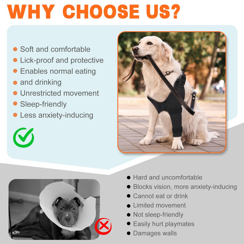 Dog Elbow Protector Brace Sleeve for Arthritis Pressure Sores Dysplasia Calluses– Breathable Adjustable Dog Front Leg Sleeve Anti-Licking for Post-Surgery Care Recovery(Left Leg, XXL)