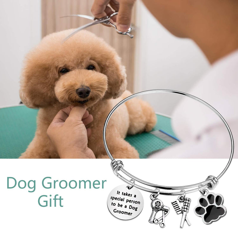 FOTAP Dog Groomer Gift Pet Groomer Gift Pet Groomer Bracelet Paw Print Charm Bracelet Dog Stylist Bangle Gift for pet Groomer dog Groomer bracelet - PawsPlanet Australia