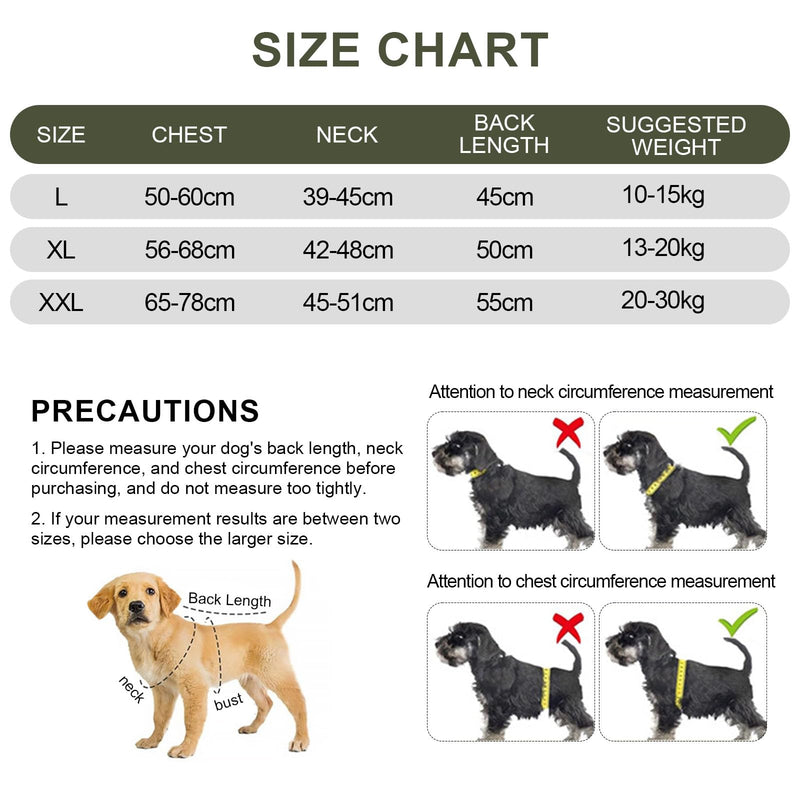 Breathable Calming Vests for Dogs, Anti-Stress Vest for Dogs with Earmuffs & Hood, Soothing Dog Coat, Easy Adjustment, Dog Calming Vest, Relieve Nervous (Green, L) Green