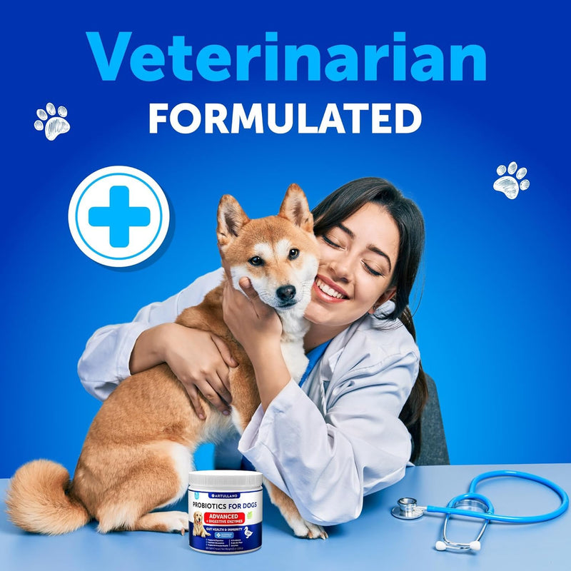 Probiotics for Dogs - Support Gut Health, Itchy Skin, Allergies, Immunity, Yeast Balance - Dog Probiotics and Digestive Enzymes with Prebiotics - Reduce Diarrhea, Gas - 120 Probiotic Chews for Dogs 120 Treats